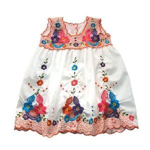 Handmade Embroidered Eyelet Floral Dress